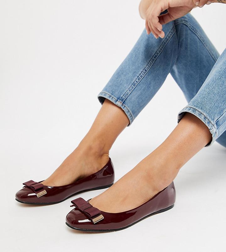 Asos Design Lexy Bow Ballet Flats - Red