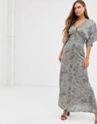 Qed London Kimono Maxi Dress-multi