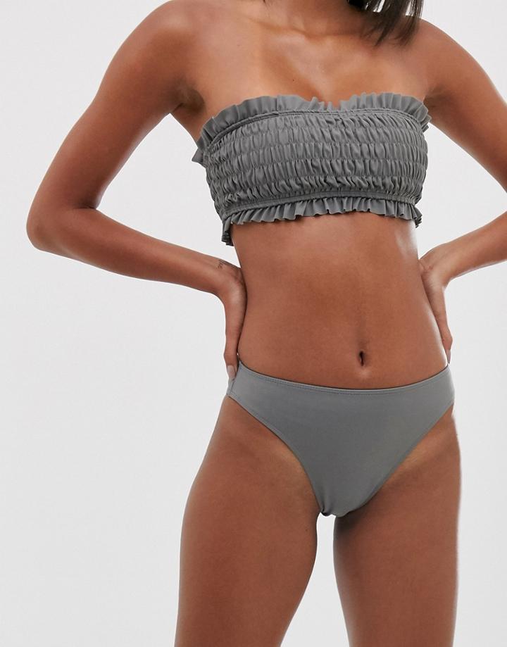 Unique21 Shirred Bikini Bottoms-green