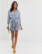 Native Youth City Shorts With Tie Waist Two-piece - Blue