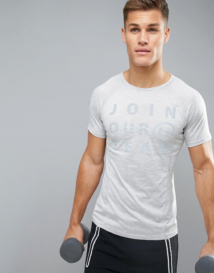 Blend Active Slogan T-shirt - Gray