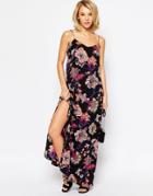 Motel Carrie Maxi Dress With Side Split - Tapestry Black