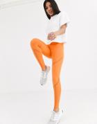 Asos 4505 High Waisted Legging With Filmanet Inserts-orange