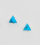 Kingsley Ryan Sterling Silver Turquoise Triangle Stud Earrings - Silver