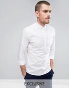 Noak Grandad Slim Shirt With Half Placket - White