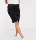 Asos Design Maternity Under Bump Pencil Skirt-black