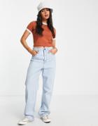 Levi's High Waist Straight Jeans In Light Wash Blue