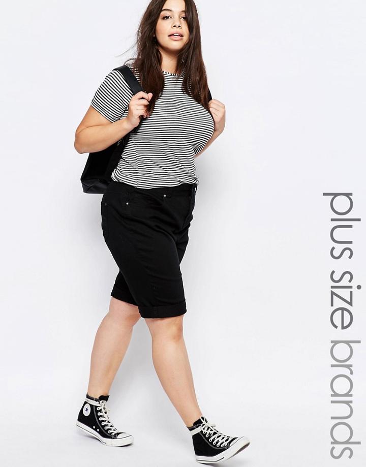 New Look Plus Denim Short - Black
