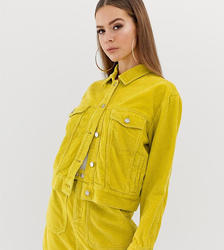 Missguided Two-piece Cord Jacket In Yellow - Yellow