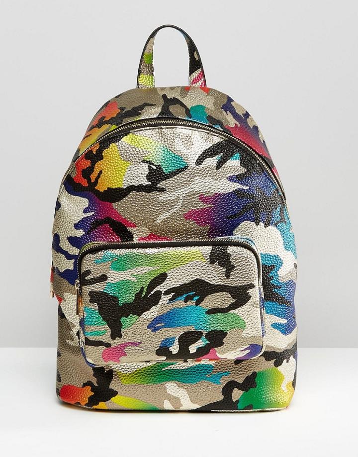 Asos Metallic Camo Backpack - Multi