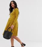 New Look Maternity Long Sleeve Swing Dress In Yellow - Yellow