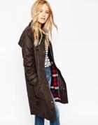 Asos Parka In Heritage Wax Finish - Brown