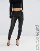 Vero Moda Petite Coated Skinny Jeans - Black