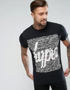 Hype T-shirt In Black With Glitch Logo - Black
