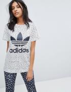 Adidas Originals Trefoil Tee In Animal Print - Multi