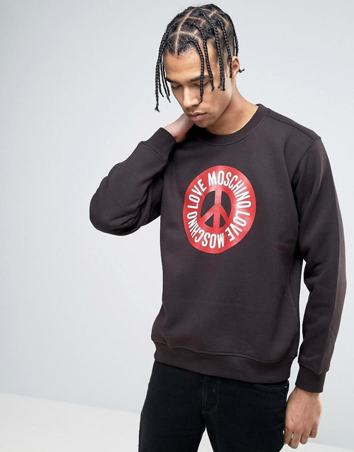 Love Moschino Peace Logo Sweater - Black