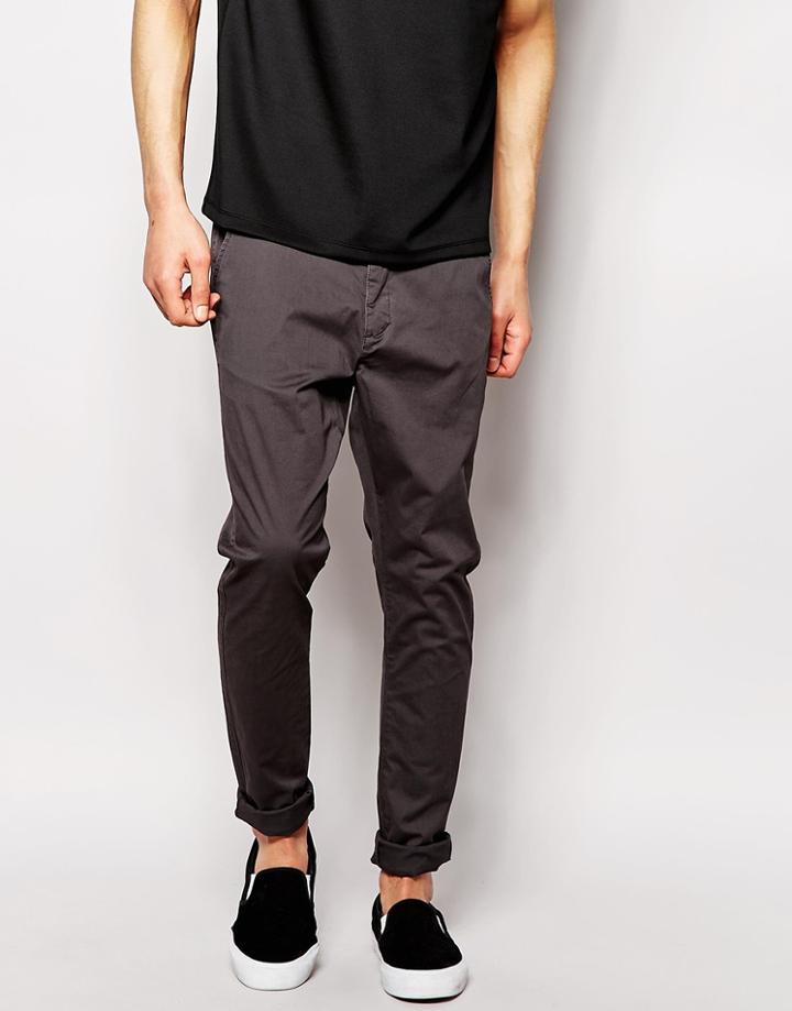 Dr Denim Chinos Heywood Slim Tapered Fit Dark Gray - Gray