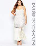 Lovedrobe Embellished Tassel Dress - Cream