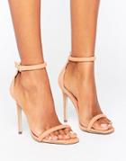 Missguided Barely There Ankle Strap Heeled Sandals - Pink