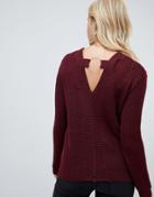 Brave Soul Lord Sweater With Metal Ring Back Detail - Red