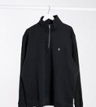 French Connection Plus Funnel Neck Half Zip Sweatshirt In Black