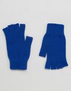 Asos Fingerless Gloves In Cobalt Blue - Blue