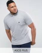 Asos Plus Muscle Polo In Gray Marl - Gray