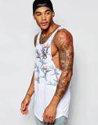 Siksilk Longline Tank With Paradise Bird Print - White
