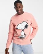 Lacoste X Peanuts Crew Neck Sweatshirt In Pink