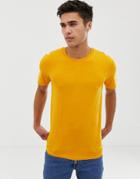 Selected Homme Perfect T-shirt In Pima Cotton-orange