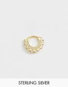Galleria Armadoro Gold Plated Opal Single Huggie Hoop Earring