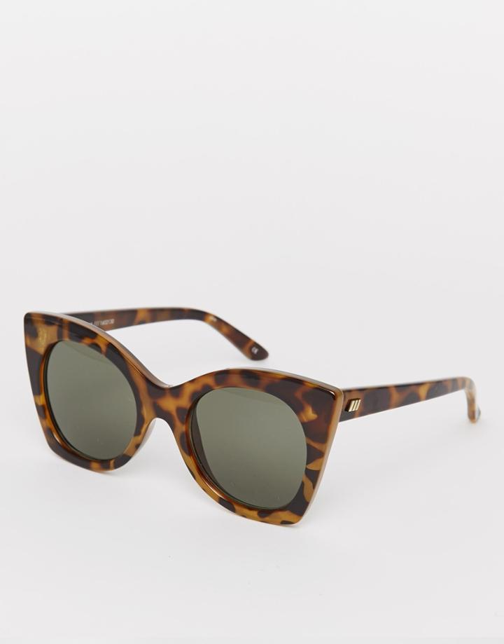 Le Specs Savanna Oversized Sunglasses In Tortoise