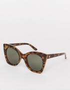 Le Specs Savanna Oversized Sunglasses In Tortoise