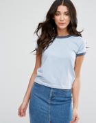 Brave Soul Contrast Sleeve T-shirt - Blue