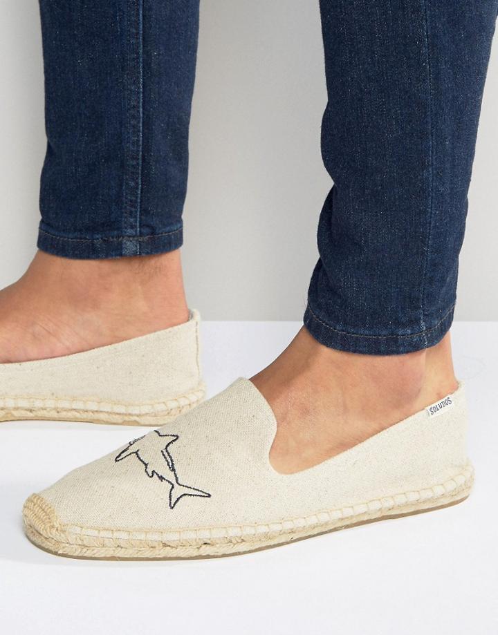 Soludos Embroidery Sharks Sand Espadrilles - Cream