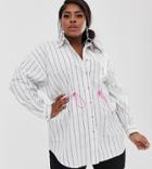 Collusion Plus Oversized Stripe Shirt-multi