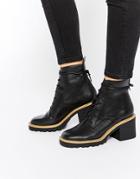 Asos Repro Lace Up Ankle Boots - Black