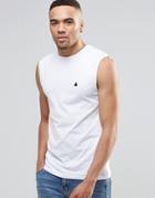 Asos Sleeveless T-shirt With Logo In White - White