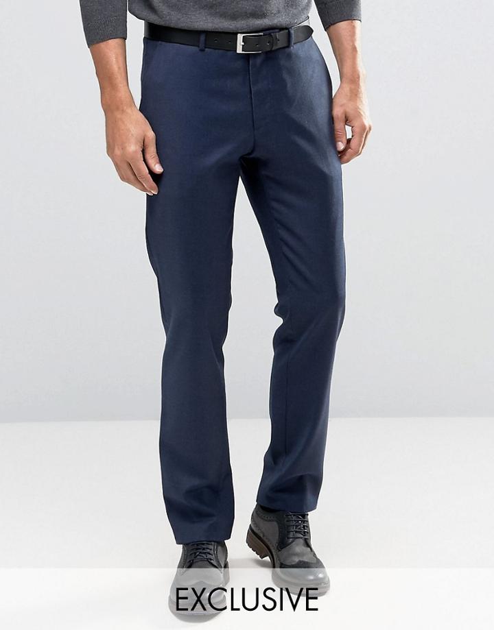 Heart & Dagger Skinny Smart Pants In Wool - Blue