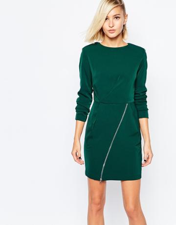 The Laden Showroom X Meekat Shift Dress With Zip Skirt - Green