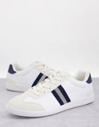 Asos Design Lace Up Retro Stripe Sneakers In White