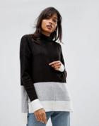 Oasis Side Split Color Block Sweater - Multi