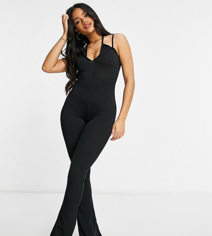 Asyou Tie Neck Detail Jumpsuit In Black