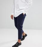 Asos Design Plus Skinny Cropped Smart Pants In Navy