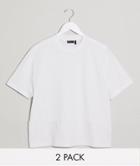 Asos Design 2-pack Relaxed T-shirt With Crew Neck In White