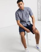 Only & Sons Linen Short Sleeved Shirt In Blue-blues