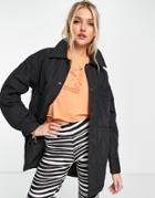 Monki Liv Recycled Quilted Jacket In Black