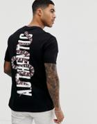 Asos Design Relaxed Fit T-shirt With Back Snake And Text Print - Black