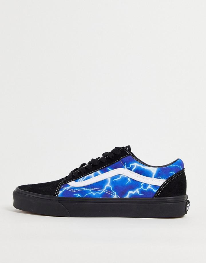 Vans Old Skool Lightning Sneakers In Black/blue