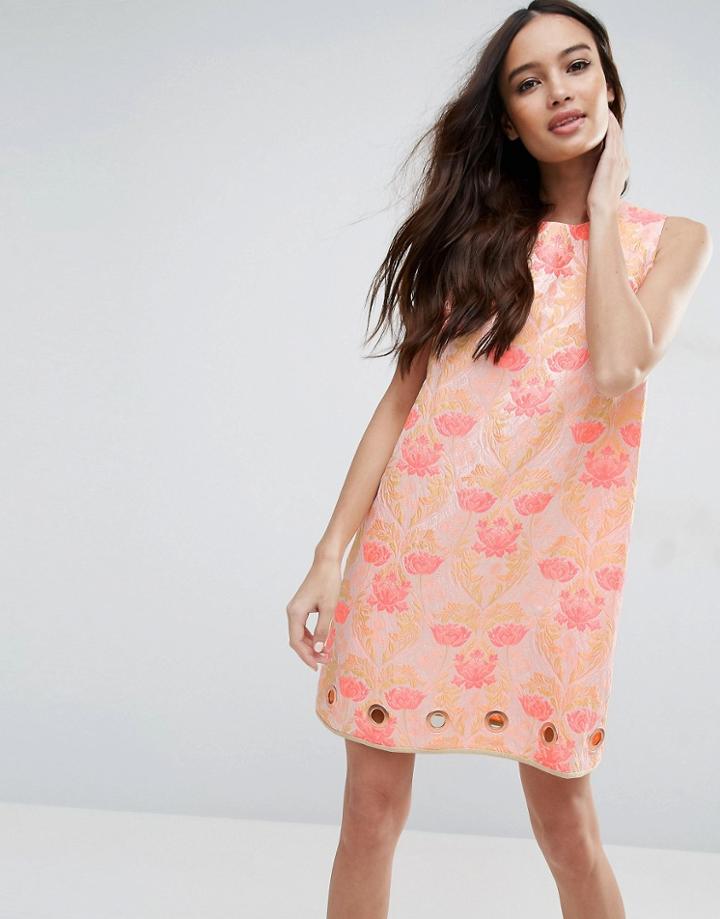 Clover Canyon Floral Jacquard Dress - Pink